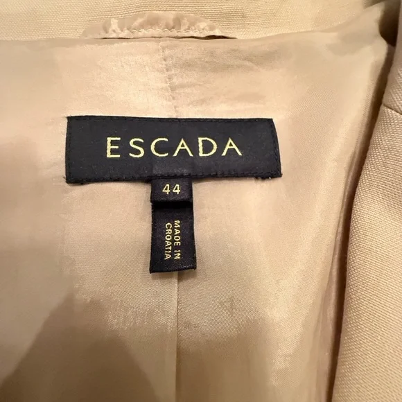 Escada Linen Cream Pleat back Blazer/Jacket Size 44/XL MSRP $325 - Picture 6 of 15